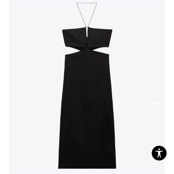 Zara Dresses & Skirts - Zara Black Cutout Halter Midi Dress